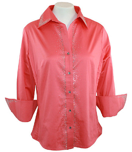 Christine Alexander - Pink Crystal Splash Blouse with Swarovski