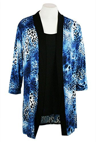 Blue and Black Geometric Sequin Blazer