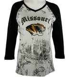 P-Michael Collegiate Apparel - University of Missouri Women's Top, 3/4 Sleeve