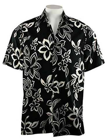 Go Barefoot - Kalani, Classic Hawaiian Men's Shirt Banded Collar Side ...